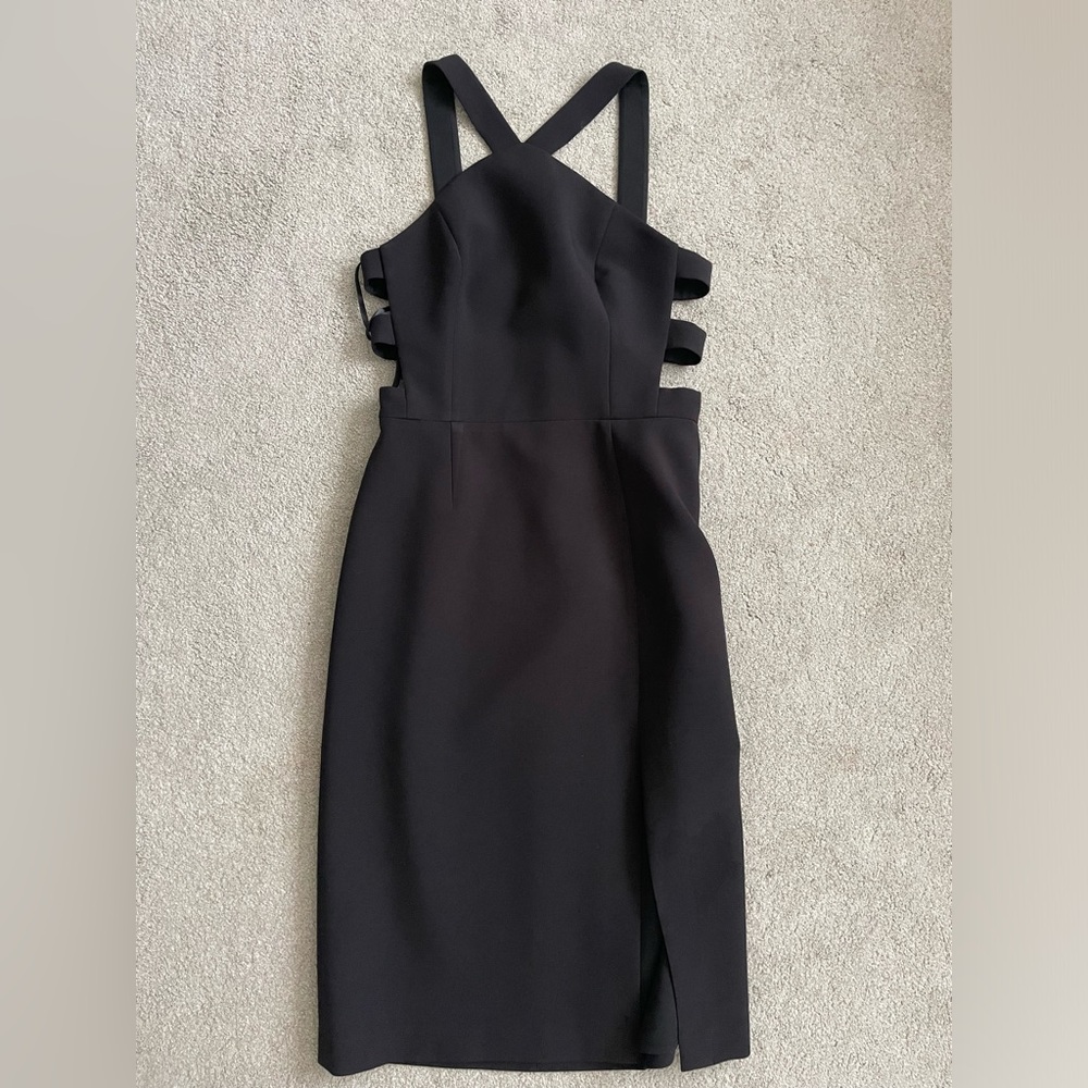 BCBG Black Dress size 6. Cutout back.